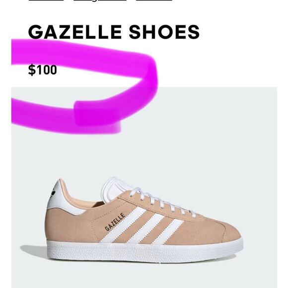 adidas Women’s Halo Blush / Cloud White Suede GAZELLE SHOES/Sneakers - Picture 8 of 15